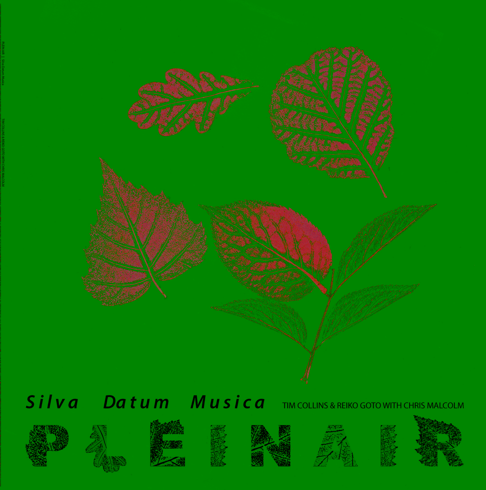 Sleeve of the Plein Air | Silva Datum Musica LP: leaf prints above the title